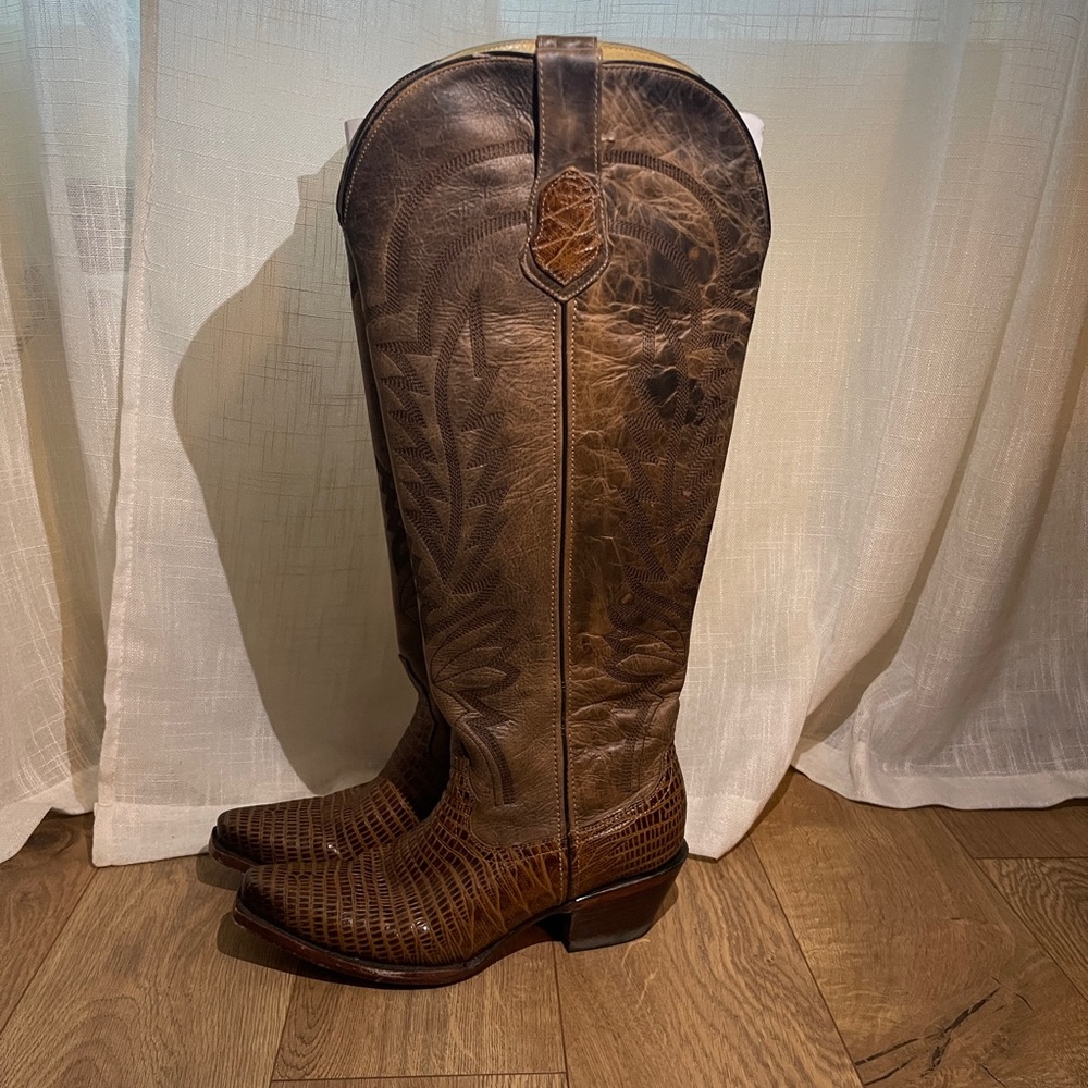 Rock’em Women’s Brown Tall Cowboy Boots - Picture 3 of 10